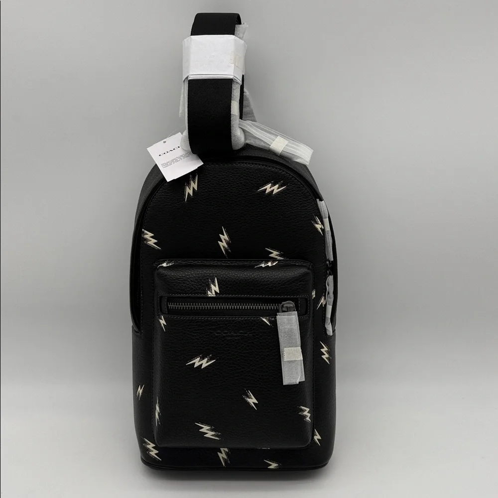 Coach West Pack With Lightning Bolt Print Black